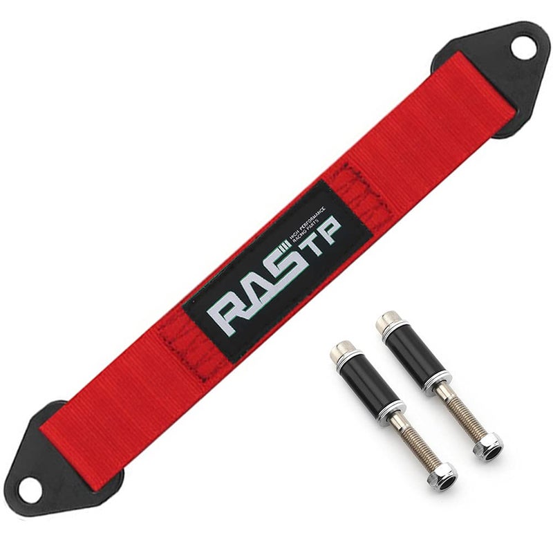 RASTP Limit Strap, Premium Quad Wrap Limit Strap Car Hauler Axle Straps Truck Wrecker Wheel Tie Down Strap with 10,000 Lb Webbing Strength (14 Inch, Red) - Image 1